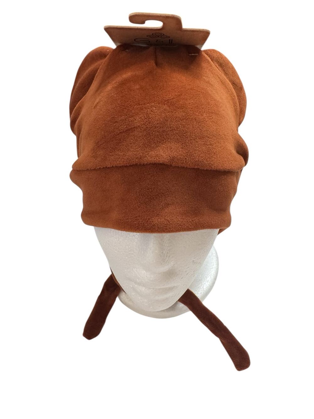 G&L POSITIVE GOODS *NEW* Brown Teddy Bear Upcycled Velvet Hat One Size Kids